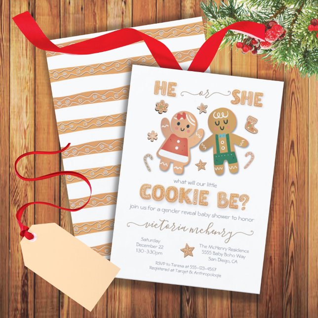 Invitación Navidades Gingerbread Cookie Género Revuelta Ducha (Subido por el creador)
