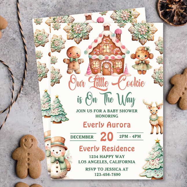 Invitación Navidades Gingerbread Cookies Fiesta de Baby Showe (Subido por el creador)