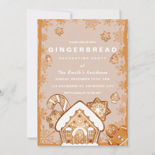 Invitación Navidades Gingerbread Fiesta decorativo