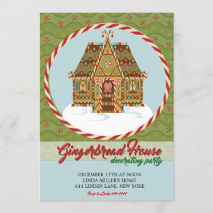 Invitación Navidades Gingerbread Fiesta decorativo