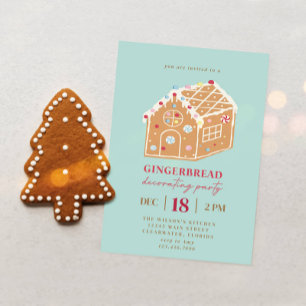 Invitación Navidades Gingerbread Fiesta decorativo