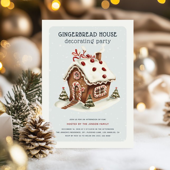 Invitación Navidades Gingerbread Fiesta decorativo (Subido por el creador)