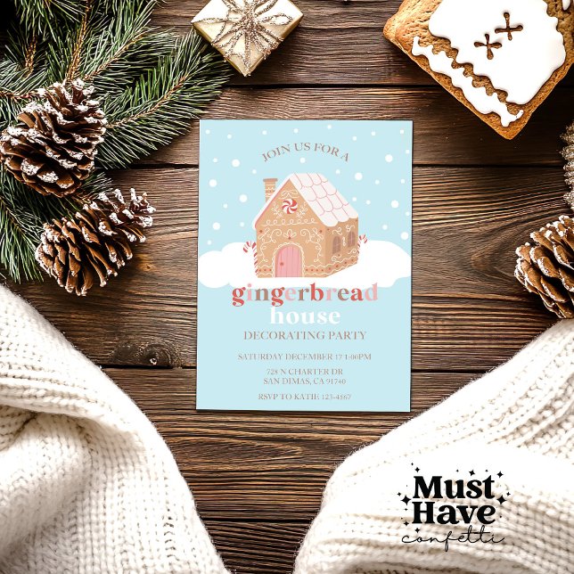 Invitación Navidades Gingerbread Fiesta decorativo (Subido por el creador)