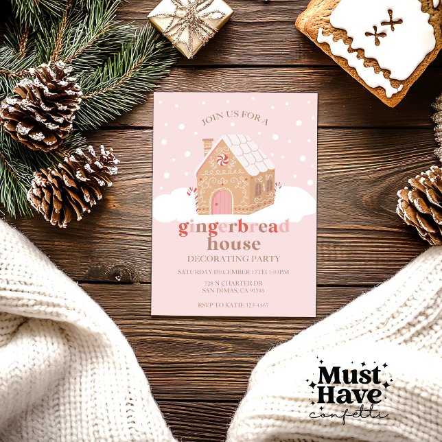 Invitación Navidades Gingerbread Fiesta decorativo (Subido por el creador)