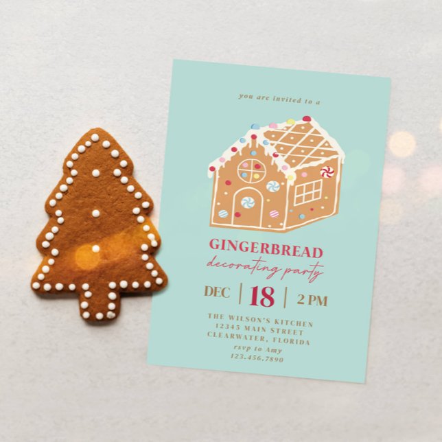 Invitación Navidades Gingerbread Fiesta decorativo (Subido por el creador)
