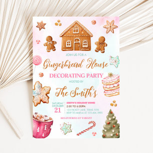 Invitación Navidades Gingerbread Fiesta decorativo