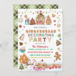 Invitación Navidades Gingerbread Fiesta decorativo