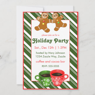 Invitación Navidades Gingerbread Hombres y Café