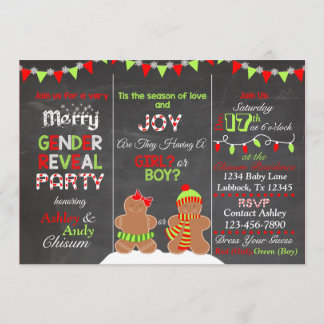 Invitación Navidades Gingerbread Man Género Revelar Invitació