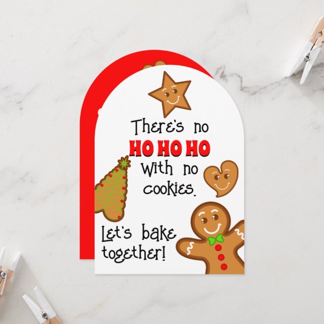 Invitación Navidades Gingerbread Pals - Fiesta de hornear (Anverso/Reverso In Situ)