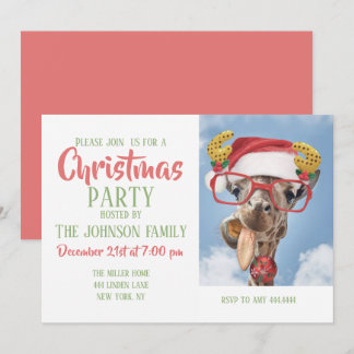 Invitación Navidades giraffe