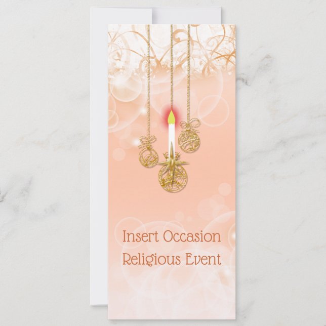 Invitación Navidades giratoria floral de velas brillables (Anverso)