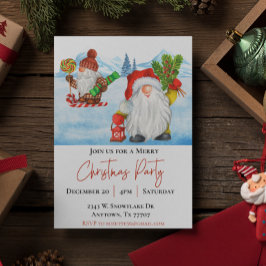 Invitación Navidades Gnomes Merry fiesta