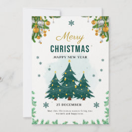 Invitación Navidades Golden Green