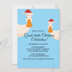 Invitación Navidades gorra pato simple divertido lindo minima