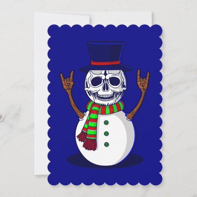 Invitación navidades góticos esqueleto snowman gothmas spookm (Anverso)