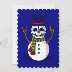 Invitación navidades góticos esqueleto snowman gothmas spookm