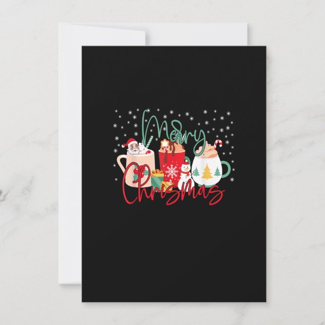 Invitación Navidades Graciosos Café Para Mujeres Dulces Cof D (Anverso)