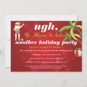 Invitación Navidades Graciosos En Julio En Santa Beer Beach F