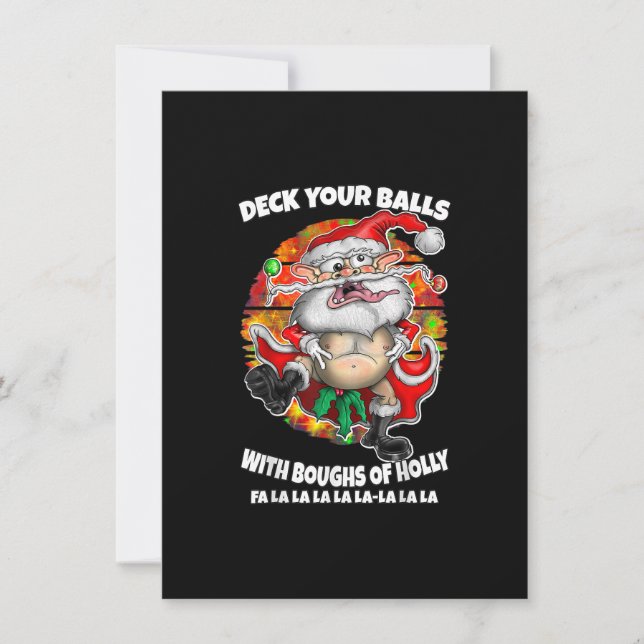 Invitación Navidades graciosos felices locos Santa Festividad (Anverso)