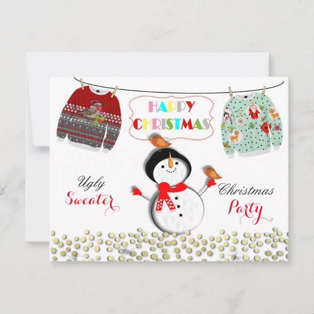 Invitación Navidades graciosos sudan Fiesta festivo temática (Anverso)