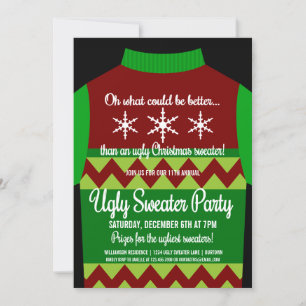 Invitación Navidades graciosos suéter Fiesta