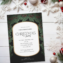 Invitación Navidades Greenery Mistletoe Navidades Fiesta
