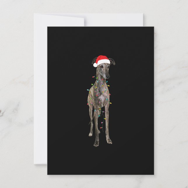 Invitación Navidades Greyhound Gift Greyhound Dog Funny Santa (Anverso)