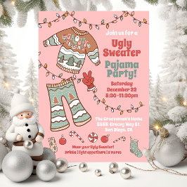 Invitación Navidades Groovy Fiesta de Pajama Hippie Ugly Swea