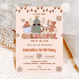 Invitación Navidades Groovy Maravilloso Fiesta de cumpleaños