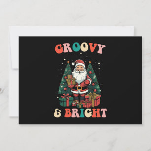 Invitación Navidades Groovy Y Luminosos Santa Holiday Retro