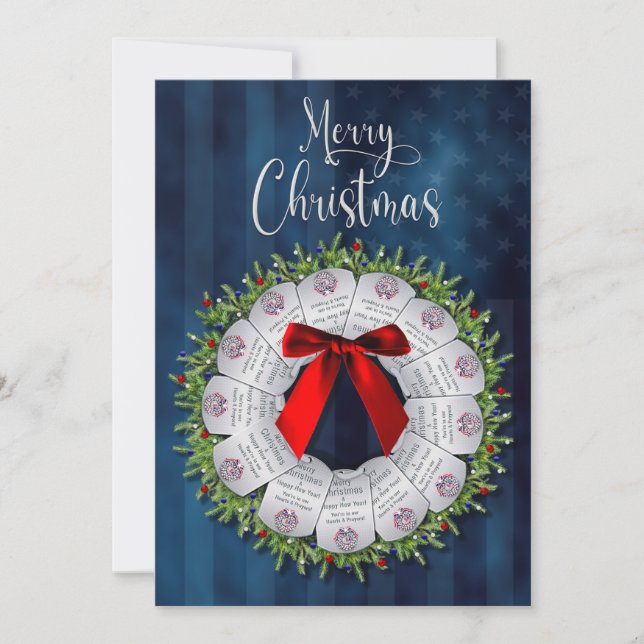 Invitación Navidades guerra militar a dos lados (Anverso)