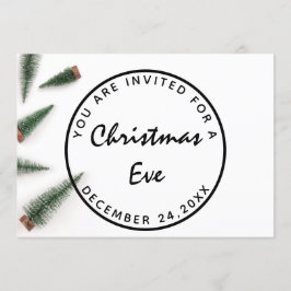 Invitación Navidades hasta la cena de vacaciones Verde blanco