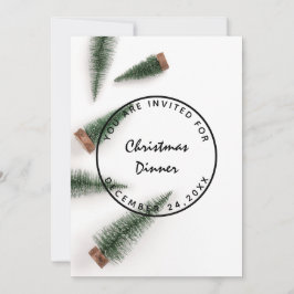 Invitación Navidades hasta la cena de vacaciones Verde blanco