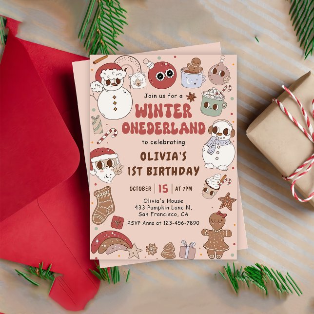 Invitación Navidades hippie Invierno de Onederland Primer cum (Subido por el creador)