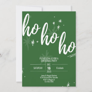 Invitación Navidades Ho Ho Ho Ho invitan al verde moderno