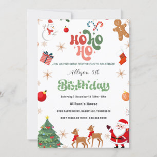 Invitación Navidades Ho Ho Ho Ho Santa 3er cumpleaños