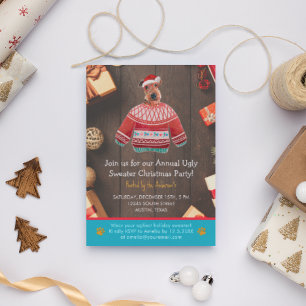 Invitación Navidades Holiday Airedale Dog Fiesta suéter feo