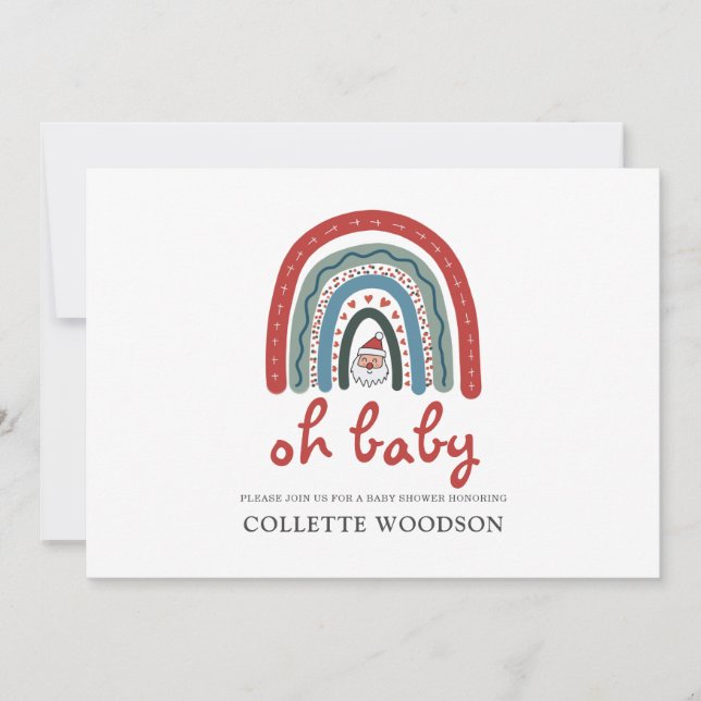 Invitación Navidades Holiday Baby Shower (Anverso)