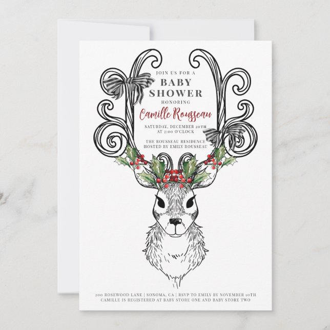 Invitación Navidades Holiday Baby Shower (Anverso)