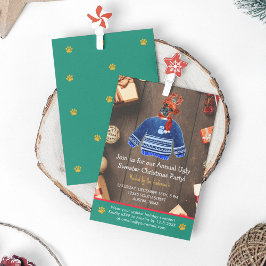 Invitación Navidades Holiday Boxer Dog Ugly Sweater Fiesta