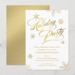 Invitación Navidades Holiday Cocktail Fiesta Faux Relieve met