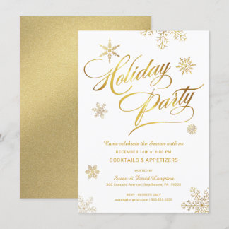 Invitación Navidades Holiday Cocktail Fiesta Faux Relieve met