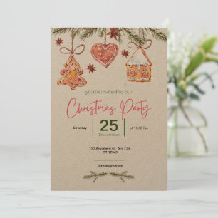 Invitación navidades Holiday Company Business Family Pink