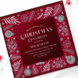 Invitación Navidades Holiday Luncheon Purpurina Winter Floral<br><div class="desc">Navidades Holiday Luncheon Purpurina Invitación a la fiesta floral de invierno con un marco floral con copos de nieve y Navidades decoraciones baubles en un fondo de purpurina borgoña con tu invitación personalizada a la fiesta de los Navidades en el centro. Diseñado por © Evco Holidays www.zazzle.com/store/evcoholidays</div>