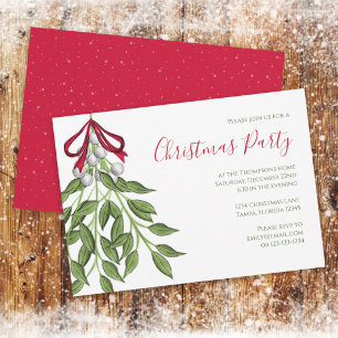 Invitación Navidades Holiday Mistletoe Vegetación Botánica