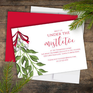 Invitación Navidades Holiday MistletoSocial Media QR Code