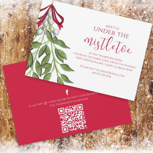 Invitación Navidades Holiday MistletoSocial Media QR Code