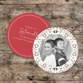 Invitación Navidades Holiday One Photo Botann Pine Cones