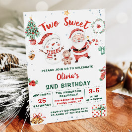 Invitación Navidades Holiday Snowman Dos dulces cumpleaños